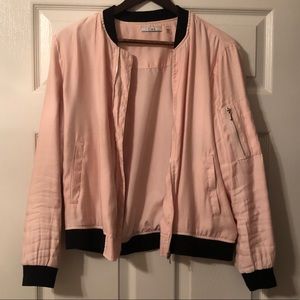 Pink and black bomber jacket